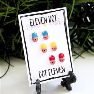 3 Kawaii Medical Nurse Doctor Happy Pill Earrings